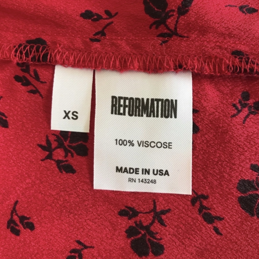 🌹 Last chance!! Reformation red floral slip-on mini dress with floral print - Picture 7 of 8